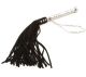 Black Suede Leather Whip with Metal Handle